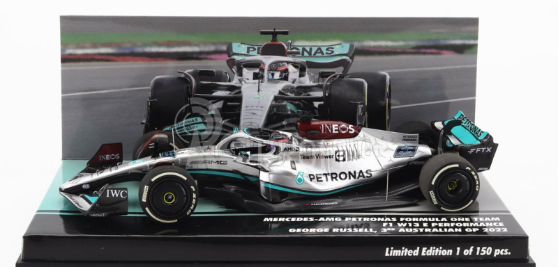 Minichamps Mercedes gp F1 W13e Mercedes-amg Petronas F1 N 63 1:43, stříbrná