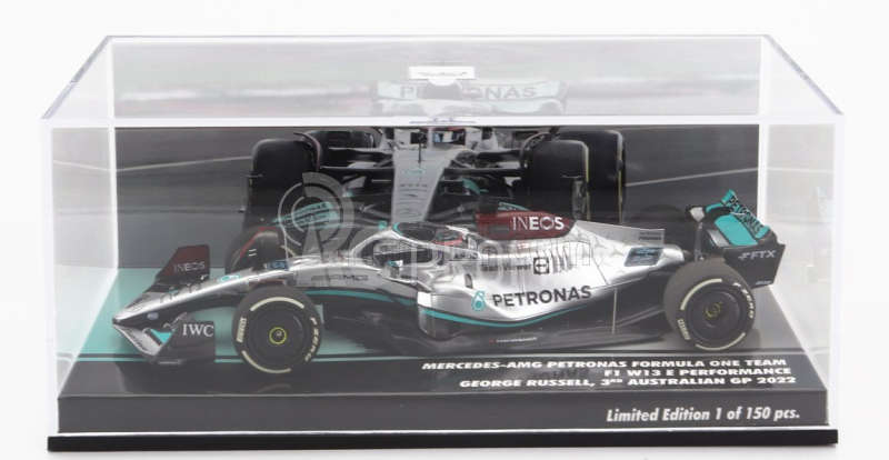 Minichamps Mercedes gp F1 W13e Mercedes-amg Petronas F1 N 63 1:43, stříbrná