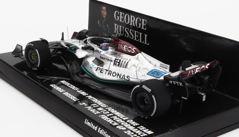 Minichamps Mercedes gp F1 W13e Team Mercedes-amg Petronas F1 N 63 3rd France Gp 2022 George Russell 1:43 Stříbrná Zelená