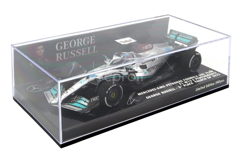 Minichamps Mercedes gp F1 W13e Team Mercedes-amg Petronas F1 N 63 3rd France Gp 2022 George Russell 1:43 Stříbrná Zelená