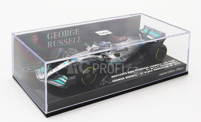 Minichamps Mercedes gp F1 W13e Team Mercedes-amg Petronas F1 N 63 3rd Hungarian Gp 2022 George Russel 1:43 Stříbrná Zelená