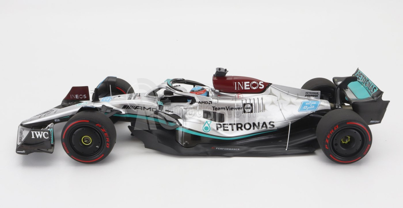 Minichamps Mercedes gp F1 W13e Mercedes-amg Petronas F1 N 63 1:18, stříbrná