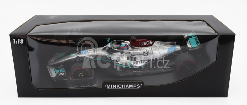 Minichamps Mercedes gp F1 W13e Mercedes-amg Petronas F1 N 63 1:18, stříbrná