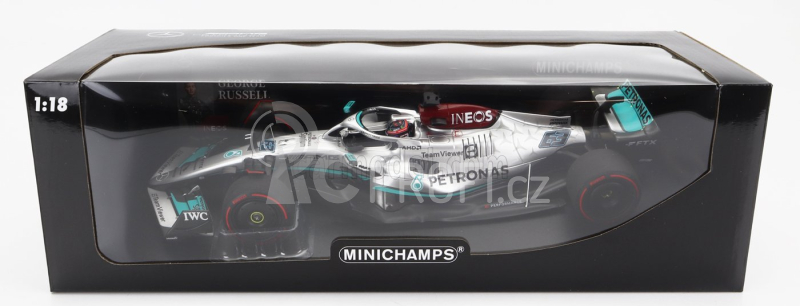 Minichamps Mercedes gp F1 W13e Mercedes-amg Petronas F1 N 63 1:18, stříbrná