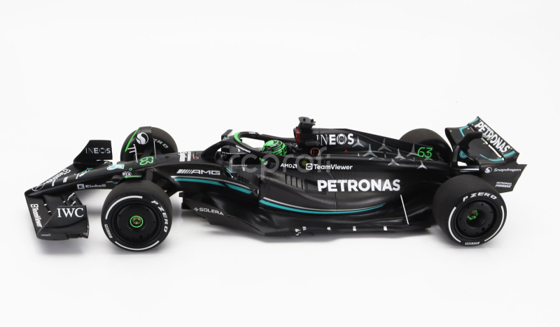 Minichamps Mercedes gp F1 W14 Team Mercedes-amg Petronas Formula One N 63 7th Bahrain Gp With Pit Board 2023 George Russell 1:18 Matt Black