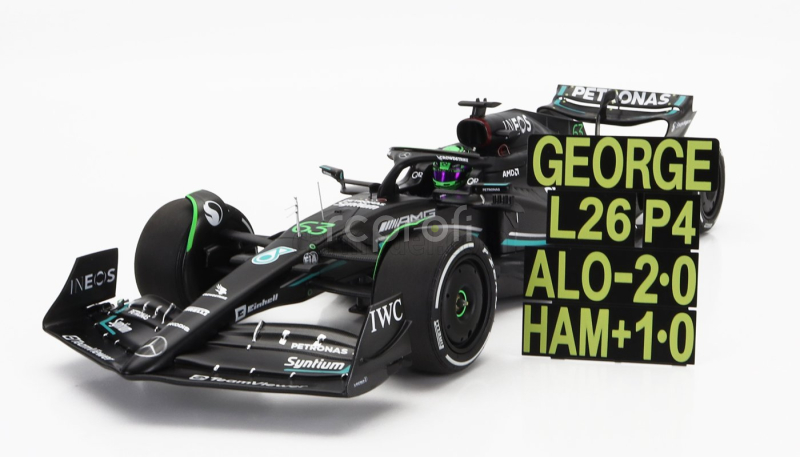 Minichamps Mercedes gp F1 W14 Team Mercedes-amg Petronas Formula One N 63 7th Bahrain Gp With Pit Board 2023 George Russell 1:18 Matt Black