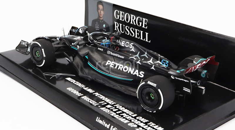 Minichamps Mercedes gp F1 W14 Team Mercedes-amg Petronas Formula One N 63 Australian Gp 2023 George Russell 1:43 Matt Black