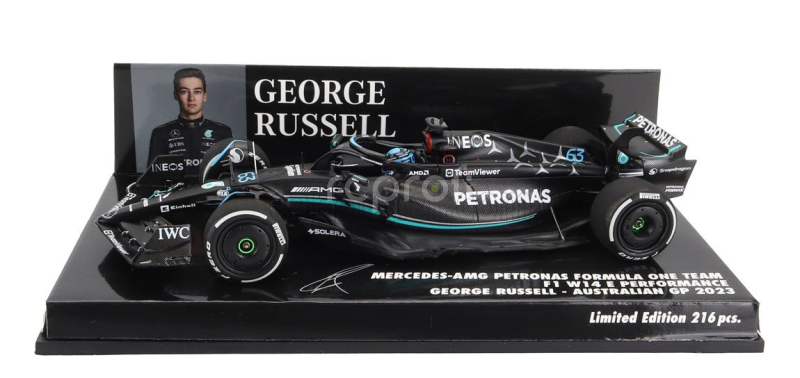 Minichamps Mercedes gp F1 W14 Team Mercedes-amg Petronas Formula One N 63 Australian Gp 2023 George Russell 1:43 Matt Black