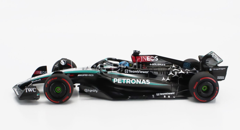 Minichamps Mercedes gp F1  W15 Eq Performance Team Amg Petronas Motorsport N 63 British Gp 2024 George Russell 1:18 Černá Stříbrná Zelená