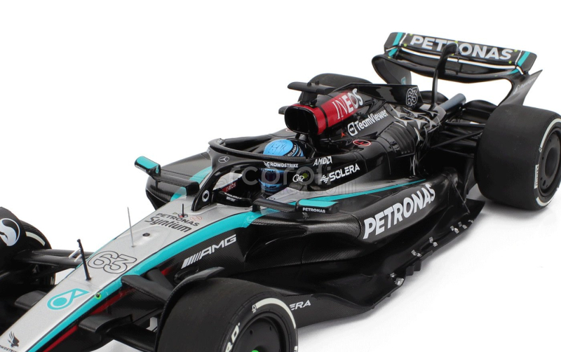 Minichamps Mercedes gp F1  W15 Eq Performance Team Amg Petronas Motorsport N 63 Season 2024 George Russell 1:18 Černá Stříbrná Zelená
