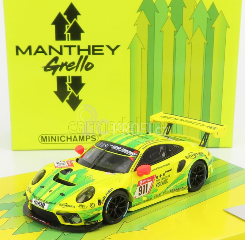 Minichamps Porsche 911 991-2 Gt3 R Team Manthey Racing N 911 1:43, žlutá