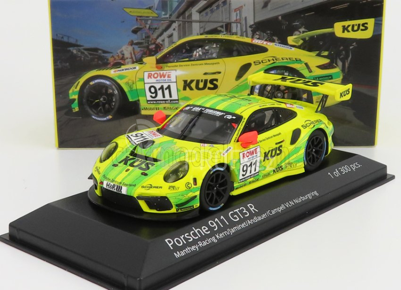 Minichamps Porsche 911 991-2 Gt3 R Team Manthey Racing N 911 1:43, žlutá