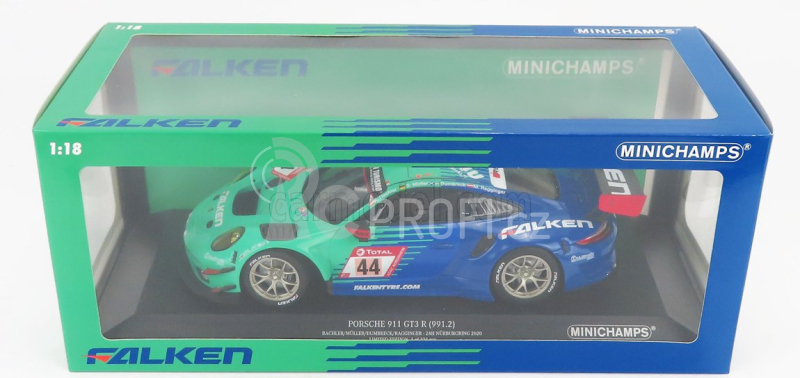 Minichamps Porsche 911 991 Gt3 R Falken Motorsports N 44 1:18, zelenomodrá