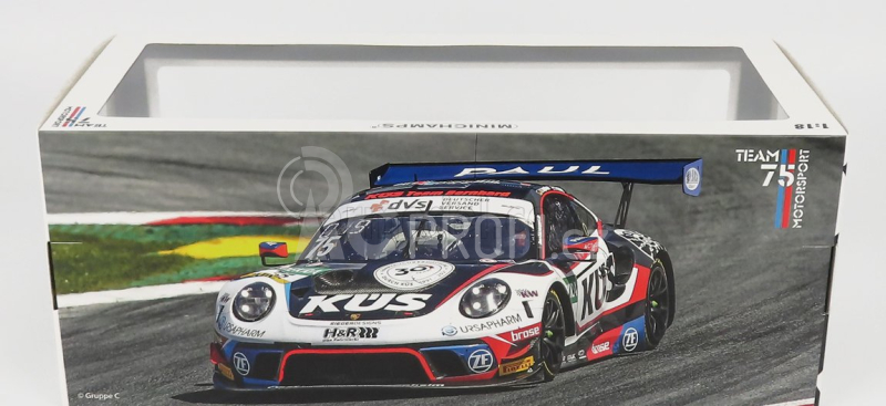 Minichamps Porsche 911 991 Gt3 R Team Kus 75 Bernhard N 75 1:18, bíločerná