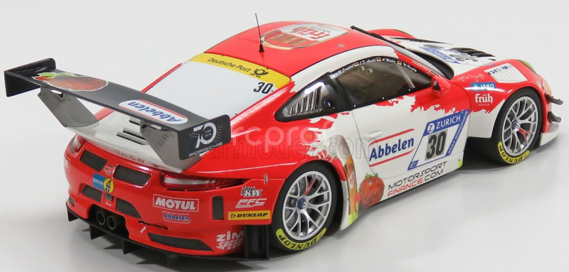 Minichamps Porsche 911 991 Gt3r N 30 24h Nurburgring 2018 Lance David Arnold - Alexander Muller - Wolf Henzler - Matt Campbell 1:18 Bílá Červená