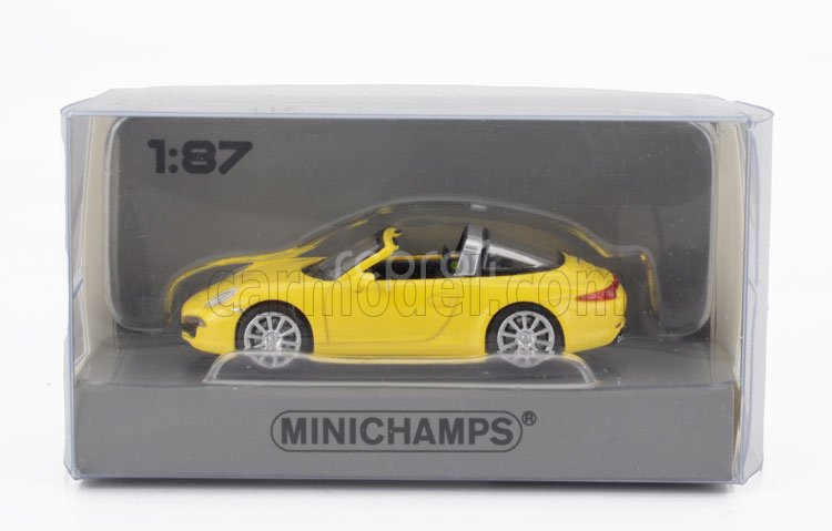Minichamps Porsche 911 991 Targa Cabriolet Open 2014 1:87 Žlutá