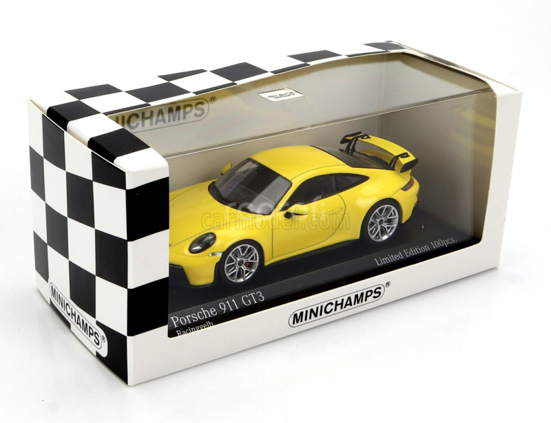 Minichamps Porsche 911 992 Gt3 Coupe 2020 - Silver Rims 1:43 Žlutá