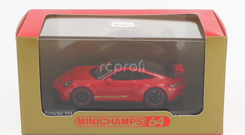 Minichamps Porsche 911 992 Gt3 Coupe 2021 1:64 Červená Černá