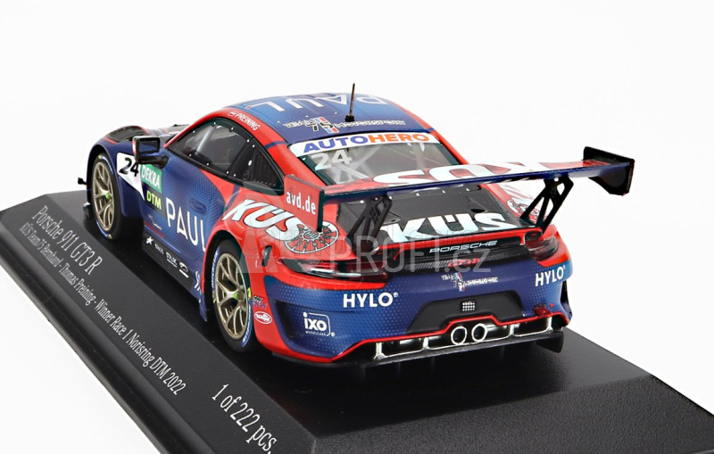 Minichamps Porsche 911 992 Gt3 R Team75 Bernhard N 24 1:43, modročervená