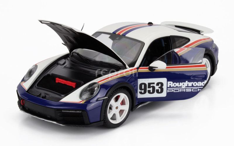 Minichamps Porsche 911 992 N 953 Rally Dakar Roughroads Coupe 2023 1:18 Bílá Modrá