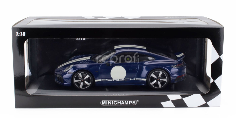 Minichamps Porsche 911 992 Sport Classic Coupe 2022 1:18 Blue Met