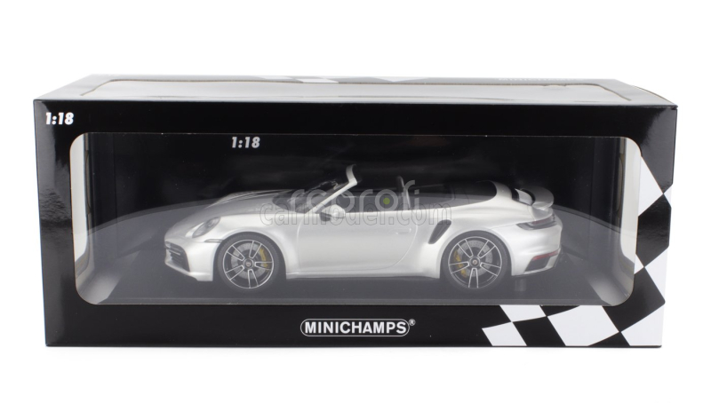 Minichamps Porsche 911 992 Turbo S Cabriolet Open 2020 1:18 Silver