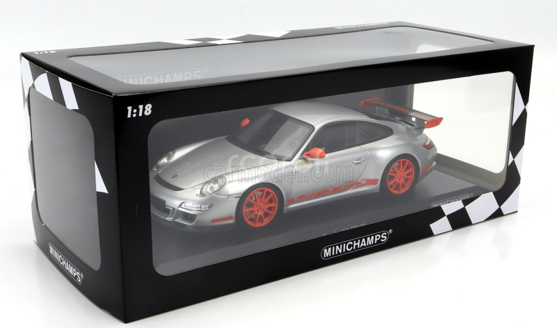 Minichamps Porsche 911 997 Gt3 Rs Coupe 2007 1:18 Silver Red