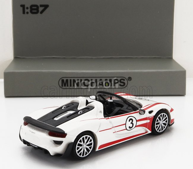 Minichamps Porsche 918 Spyder Salzburg Racing Design N 3 Weissachpackage 2015 1:87 Červená Bílá