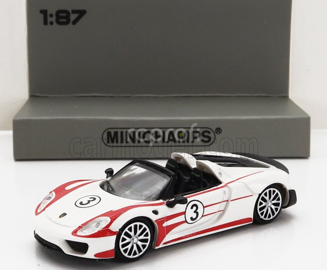 Minichamps Porsche 918 Spyder Salzburg Racing Design N 3 Weissachpackage 2015 1:87 Červená Bílá