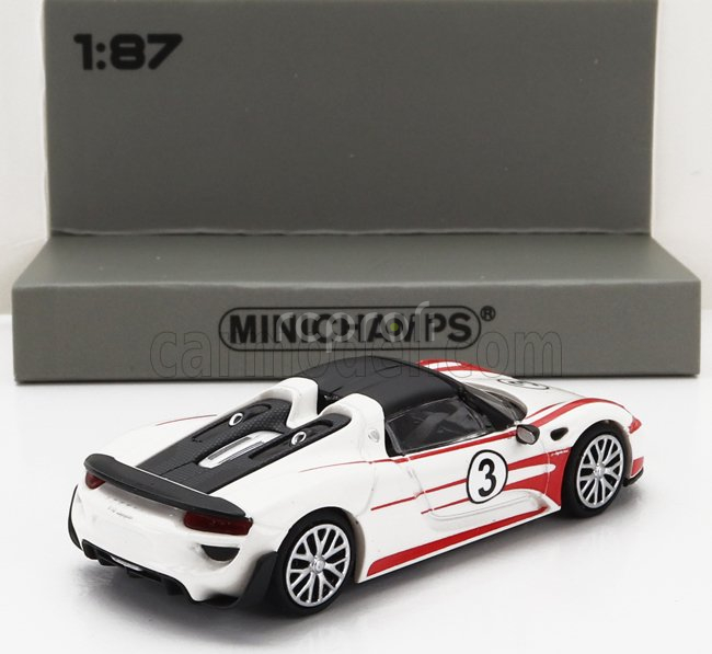 Minichamps Porsche 918 Spyder Salzburg Racing Design N 3 Weissachpackage 2015 1:87 Červená Bílá