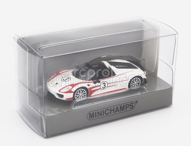 Minichamps Porsche 918 Spyder Salzburg Racing Design N 3 Weissachpackage 2015 1:87 Červená Bílá