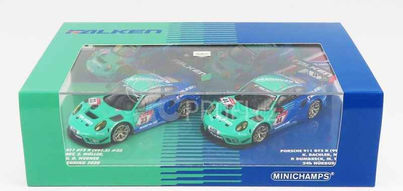 Minichamps Porsche Set dvou modelů 1:43, zelenomodrá