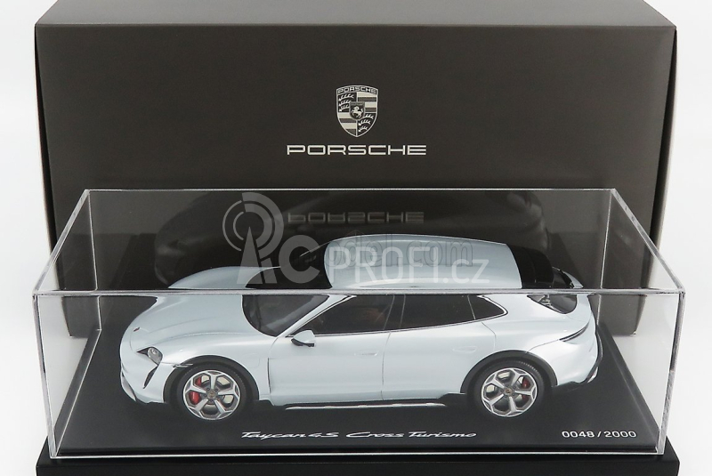 Minichamps Porsche Taycan 4s Cross Turismo 2021 - Con Vetrina - With Showcase 1:18 Ice Grey