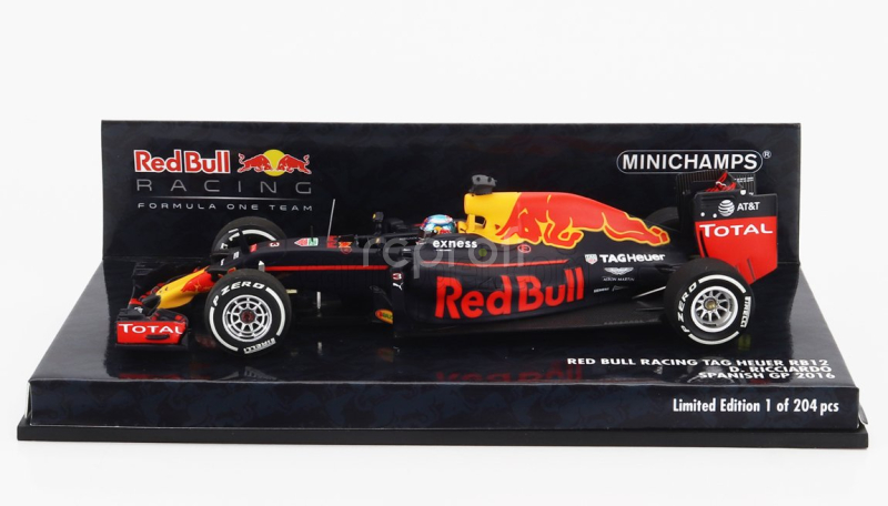 Minichamps Red bull F1  Rb12 Tag Heuer N 3 4th Spain Gp 2016 Daniel Ricciardo 1:43 Matná Modrá Červená Žlutá