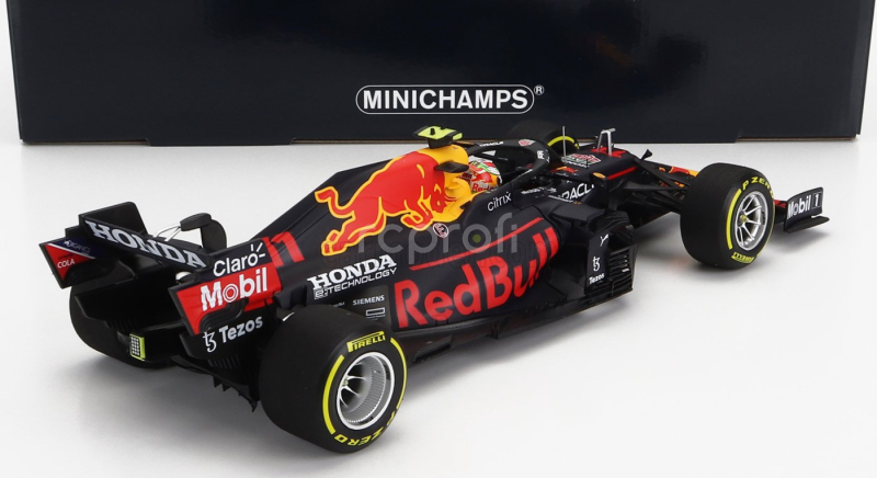 Minichamps Red bull F1  Rb16b Honda Ra620h Team Red Bull Racing N 11 3rd Mexico Gp 2021 Sergio Perez 1:18 Matná Modrá Žlutá Červená