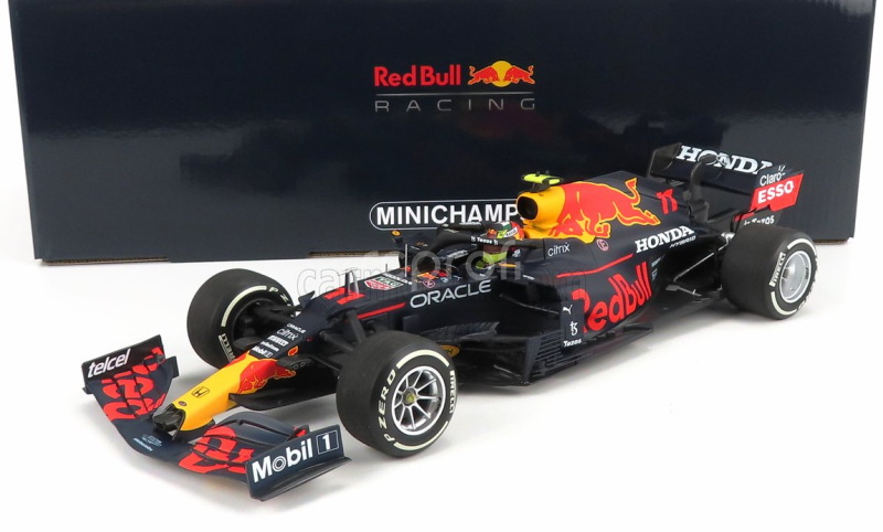 Minichamps Red bull F1  Rb16b Honda Ra620h Team Red Bull Racing N 11 Monaco Gp 2021 Sergio Perez 1:18 Matná Modrá Žlutá Červená