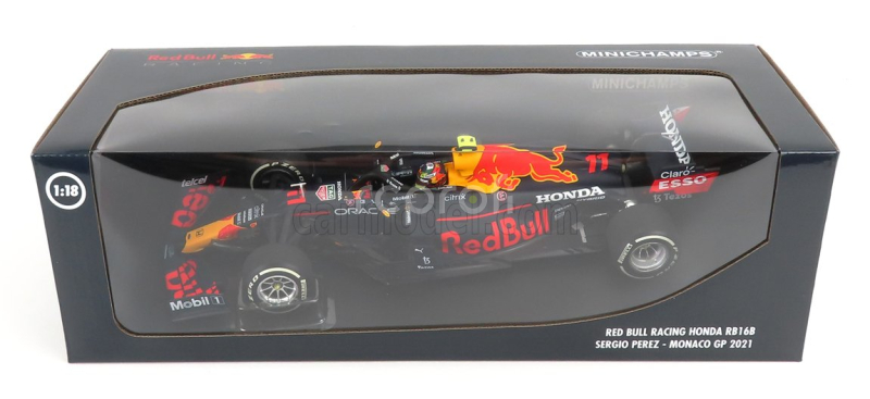 Minichamps Red bull F1  Rb16b Honda Ra620h Team Red Bull Racing N 11 Monaco Gp 2021 Sergio Perez 1:18 Matná Modrá Žlutá Červená