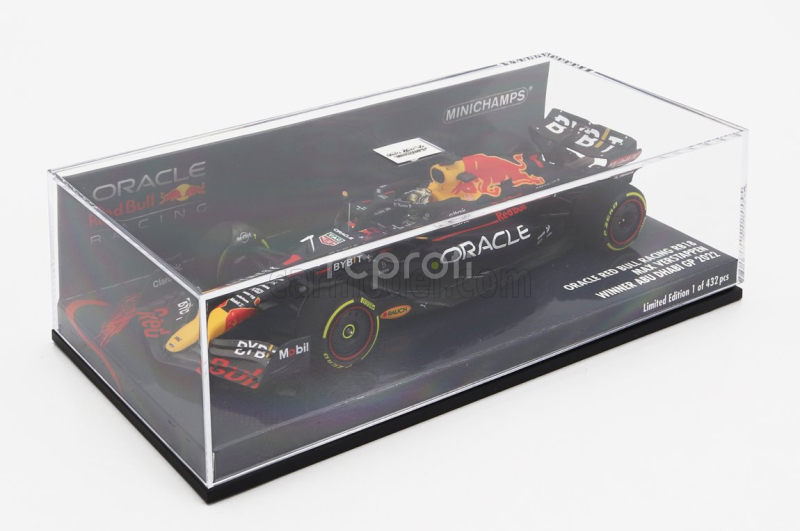 Minichamps Red bull F1  Rb18 Team Oracle Red Bull Racing N 1 Winner Abu Dhabi Gp World Champion 2022 Max Verstappen 1:43 Matná Modrá Žlutá Červená