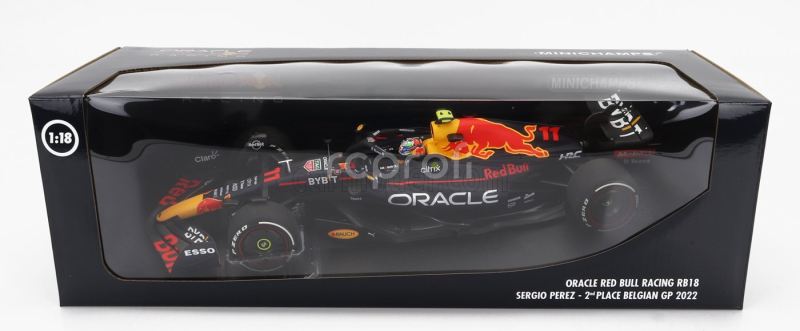 Minichamps Red bull F1  Rb18 Team Oracle Red Bull Racing N 11 2nd Belgium Gp 2022 Sergio Perez 1:18 Matná Modrá Žlutá Červená