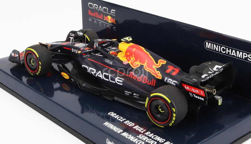 Minichamps Red bull F1  Rb18 Team Oracle Red Bull Racing N 11 Winner Monaco Gp 2022 Sergio Perez 1:43 Matná Modrá Žlutá Červená