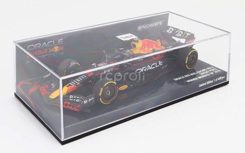 Minichamps Red bull F1  Rb18 Team Oracle Red Bull Racing N 11 Winner Monaco Gp 2022 Sergio Perez 1:43 Matná Modrá Žlutá Červená