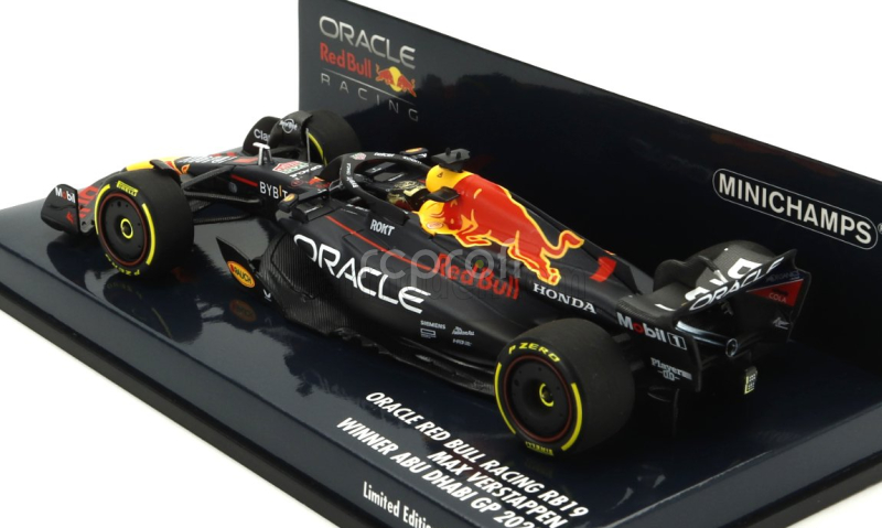 Minichamps Red bull F1  Rb19 Team Oracle Red Bull Racing N 1 World Champion Winner Abu Dhabi Gp 2023 Max Verstappen 1:43 Matt Blue