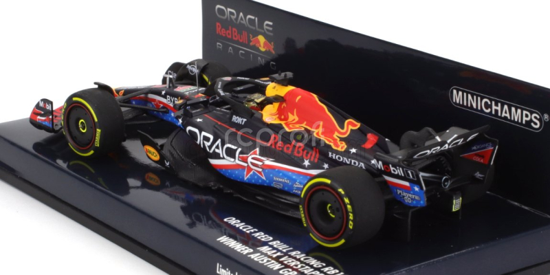 Minichamps Red bull F1  Rb19 Team Oracle Red Bull Racing N 1 World Champion Winner Austin Usa Gp 2023 Max Verstappen 1:43 Matt Blue