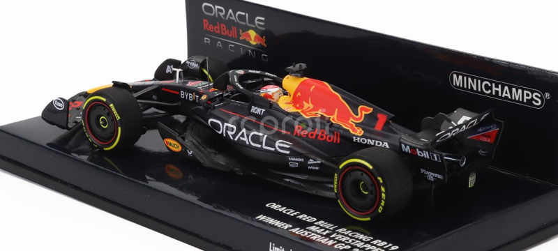 Minichamps Red bull F1  Rb19 Team Oracle Red Bull Racing N 1 World Champion Winner Austrian Gp 2023 Max Verstappen 1:43 Matt Blue