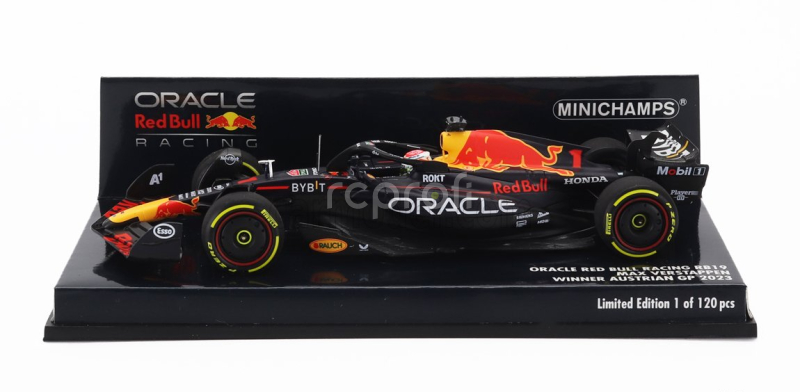 Minichamps Red bull F1  Rb19 Team Oracle Red Bull Racing N 1 World Champion Winner Austrian Gp 2023 Max Verstappen 1:43 Matt Blue