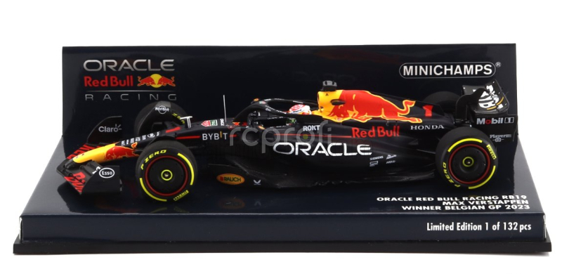 Minichamps Red bull F1  Rb19 Team Oracle Red Bull Racing N 1 World Champion Winner Belgian Gp 2023 Max Verstappen 1:43 Matt Blue