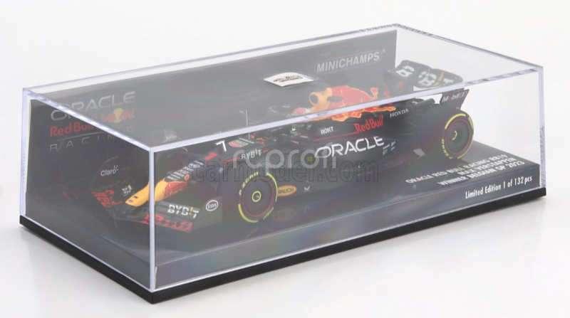 Minichamps Red bull F1  Rb19 Team Oracle Red Bull Racing N 1 World Champion Winner Belgian Gp 2023 Max Verstappen 1:43 Matt Blue