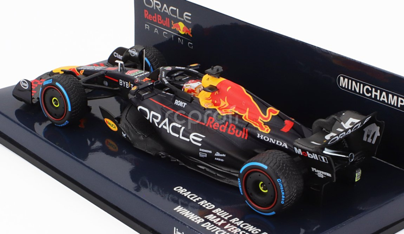 Minichamps Red bull F1  Rb19 Team Oracle Red Bull Racing N 1 World Champion Winner Dutch Gp 2023 Max Verstappen 1:43 Matt Blue