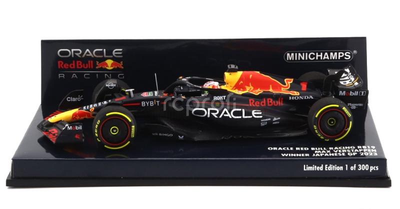 Minichamps Red bull F1  Rb19 Team Oracle Red Bull Racing N 1 World Champion Winner Japan Gp 2023 Max Verstappen 1:43 Matt Blue