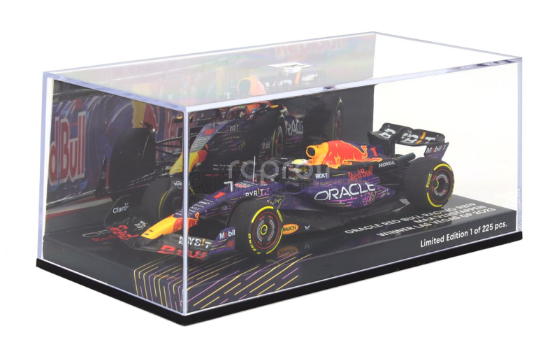 Minichamps Red bull F1  Rb19 Team Oracle Red Bull Racing N 1 World Champion Winner Las Vegas Usa Gp 2023 Max Verstappen 1:43 Fialová Žlutá Červená